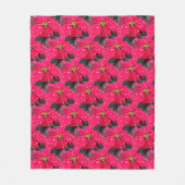 赤い斑点模様の休日 フリースブランケット (正面)