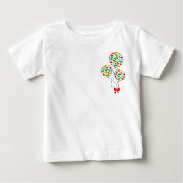 赤い斑点状の子供用バルーンTシャツ ベビーTシャツ