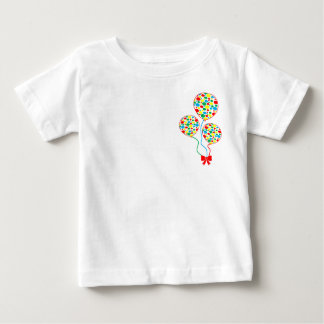 赤い斑点状の子供用バルーンTシャツ ベビーTシャツ