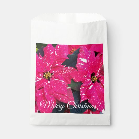 赤い斑点状ポインセティアスクリスマスフローラ フェイバーバッグ (正面)