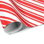 赤い斜めのキャンディ・ケーンは縞で飾ります ラッピングペーパー (ロールコーナー)