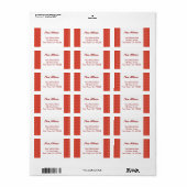 赤い新しいアドレス ラベル (フルシート)