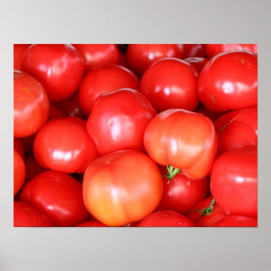赤い新鮮なジューシーなトマトのキッチンポスター ポスター (正面)