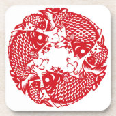 赤い旋回コイカープフィッシュグループSqC コースター (正面)