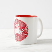 赤い旋回コイ鯉魚グループTTCM ツートーンマグカップ (正面右)