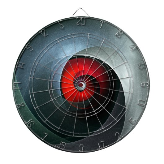 赤い旋回芸術的モダン抽象芸術アートパターン#19 ダーツボード (正面)