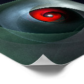 赤い旋回芸術的モダン抽象芸術アートパターン#19 ポスター (角)