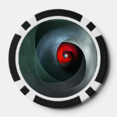 赤い旋回芸術的モダン抽象芸術アートパターン#19 ポーカーチップ (裏面)