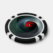 赤い旋回芸術的モダン抽象芸術アートパターン#19 ポーカーチップ (シングル)