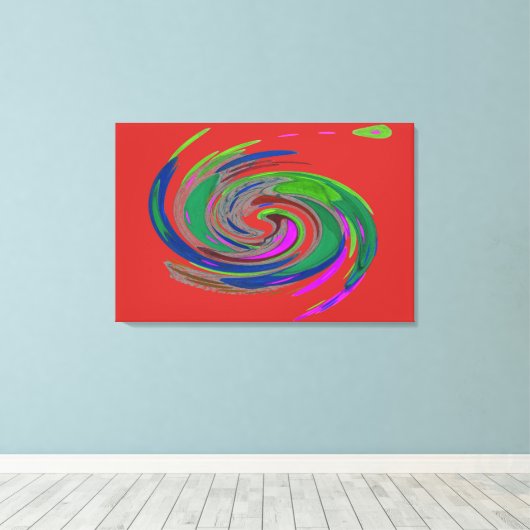 赤い旋風ファインアートキャンバス印刷 キャンバスプリント (インサイチュ (ウッドフロア))