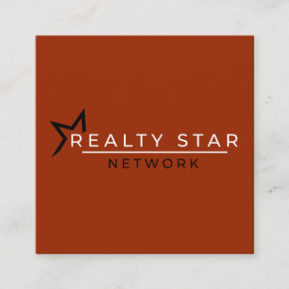 赤い旗との赤いロゴ スクエア名刺