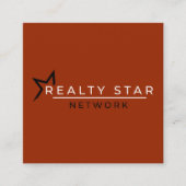 赤い旗との赤いロゴ スクエア名刺 (正面)