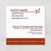 赤い旗との赤いロゴ スクエア名刺 (裏面)