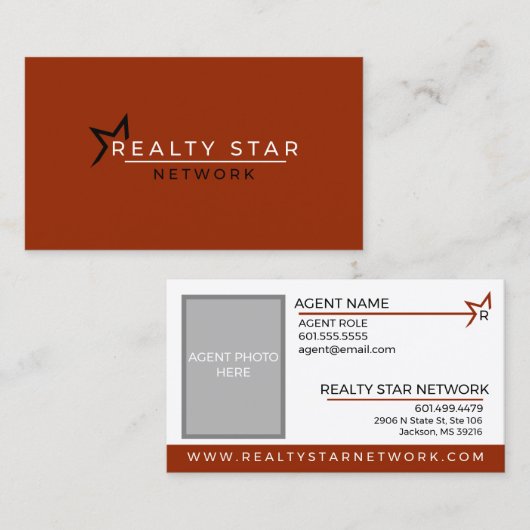 赤い旗との赤いロゴ 名刺 (正面/裏面)