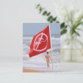 赤い旗のビーチ- – フロリダ ポストカード (スタンド正面)