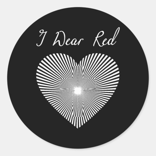 赤い日のハートリボン衣装ハート病月 ラウンドシール (正面)