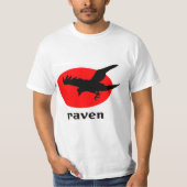赤い日の光に照らされたカラス Tシャツ (正面)
