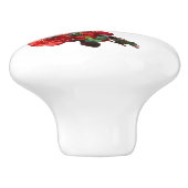 赤い日本のクインズブロッサムホワイト セラミックノブ (側面)