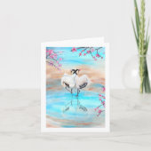 赤い日本のタンチョクレーン、アジアン・クレーン シーズンカード (正面)