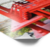 赤い日本のメープル葉とガーデンの神社 フォトプリント            (角)