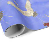 赤い日本の冠の鶴の鳥 ラッピングペーパー (ロールコーナー)