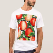 赤い日本の提灯の葉 Tシャツ (正面)