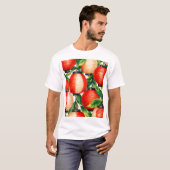赤い日本の提灯の葉 Tシャツ (正面フル)