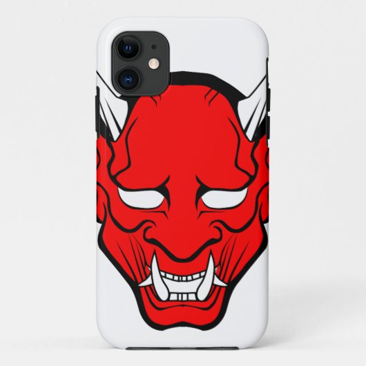赤い日本の般若の面 Case-Mate iPhoneケース (裏面)