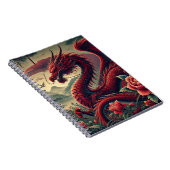 赤い日本の螺旋ノートブック | アジエレガントアン ノートブック (右側)