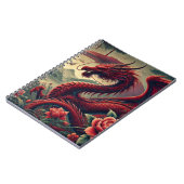 赤い日本の螺旋ノートブック | アジエレガントアン ノートブック (左側)