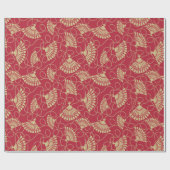 赤い日本の金ゴールドファン ラッピングペーパー (フラット)