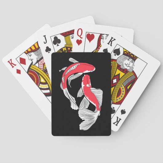 赤い日本語コイ トランプ (裏面)