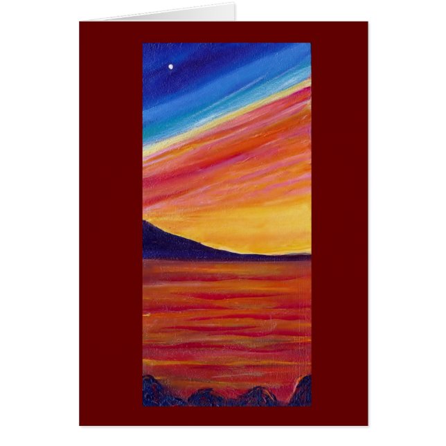 赤い日没のビーチ (正面)