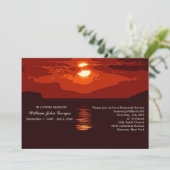 赤い日没の告別式の発表 招待状 (スタンド正面)