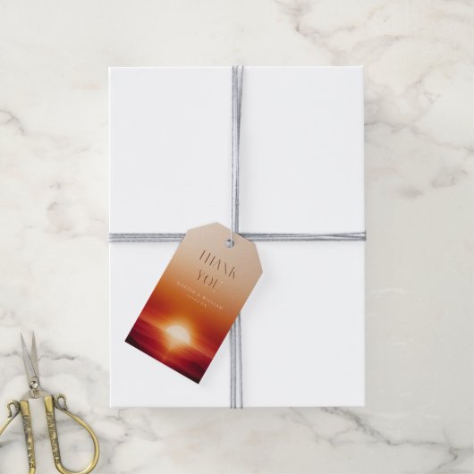 赤い日没テラコッタ感謝していお前 ギフトタグ (より糸付き)