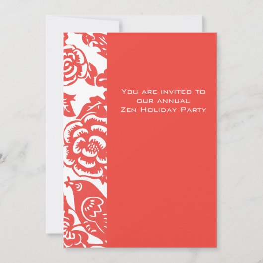赤い明の花瓶模様 招待状 (正面)