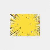 赤い星が付いている喜劇的なスタイルの黄色の日が差すこと ポストイット (正面)