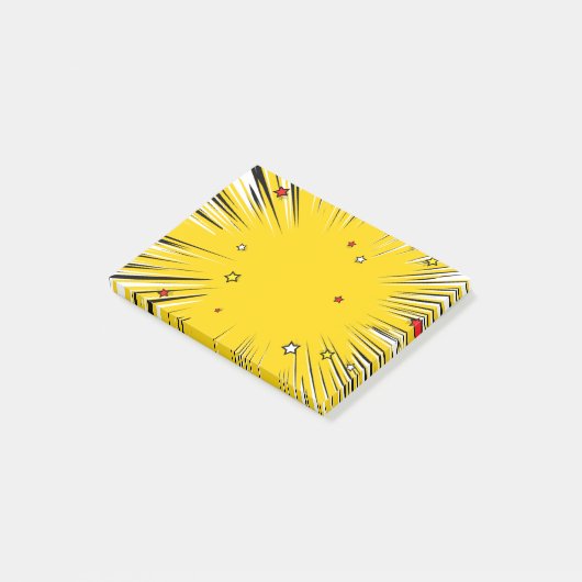 赤い星が付いている喜劇的なスタイルの黄色の日が差すこと ポストイット (アングル)