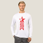 赤い星とジグザグ矢印 トライブレンドTシャツ (正面全体)