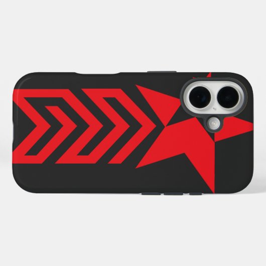 赤い星とジグザグ矢印 Case-Mate iPhoneケース (裏面 (横))