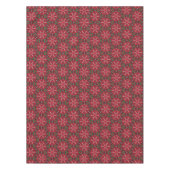 赤い星と緑の幾何学的クリスマスパターン テーブルクロス (正面)