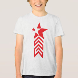 赤い星と逆ハの矢印 トライブレンドTシャツ