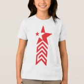 赤い星と逆ハの矢印 トライブレンドＴシャツ (正面)