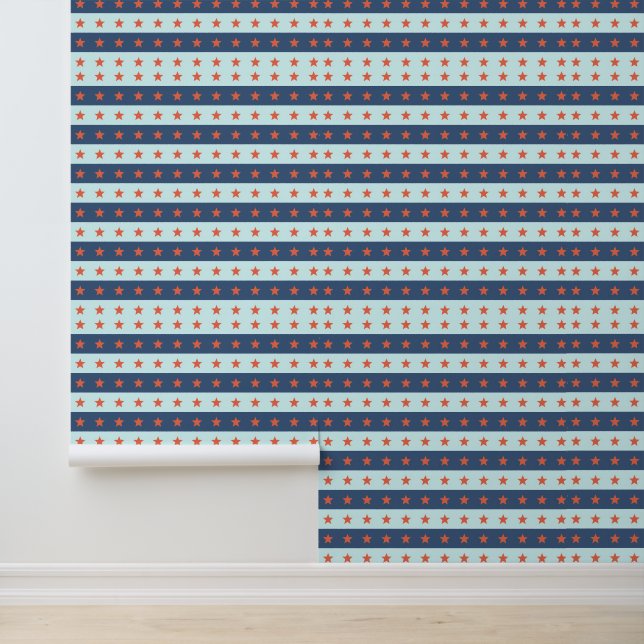 赤い星と青いストライプ星のパターン 壁紙 (アプリケーション)