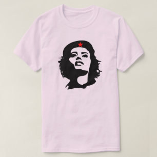 赤い星と革命の女性 Tシャツ