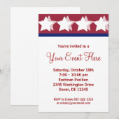 赤い星のキャンペーン パーティー 招待状 (正面/裏面)