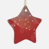 赤い星のクリスマスオーナメント セラミックオーナメント (右)