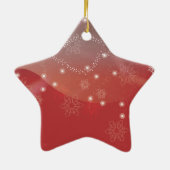 赤い星のクリスマスオーナメント セラミックオーナメント (裏面)