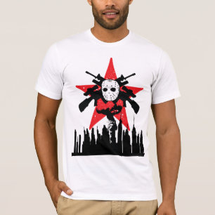 赤い星のゾンビの自由地帯のスキー用マスクの殺害者のTシャツ Tシャツ