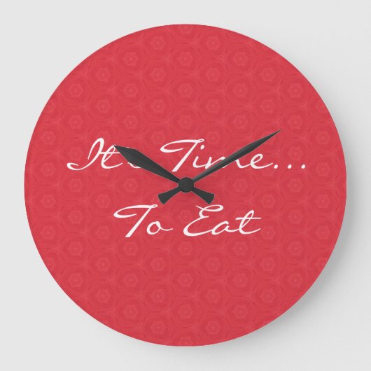 赤い星の三角形パターンそれはG200を食べる時間です ラージ壁時計 (正面)